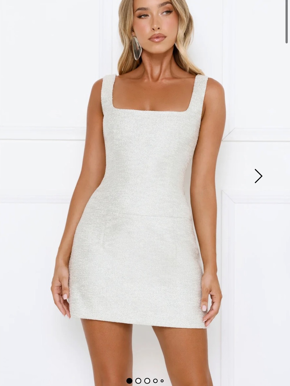 Hello Molly Ivory Square Neck Mini Dress